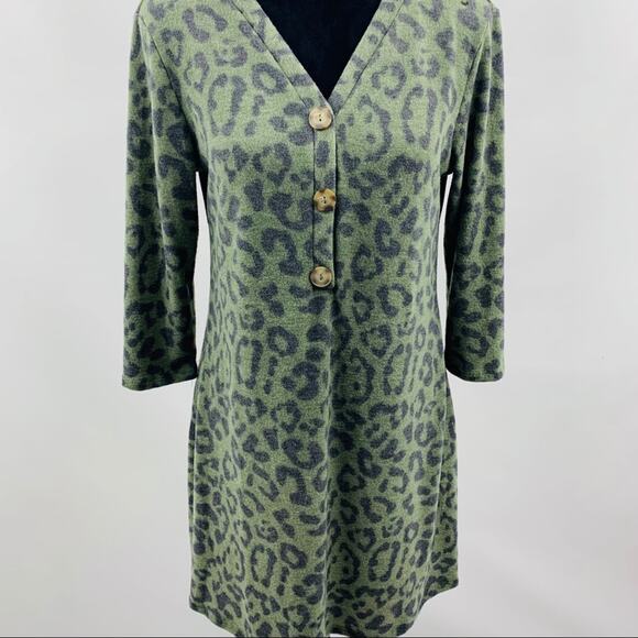 Como Vintage Green Leopard Mini Dress - Picture 7 of 11
